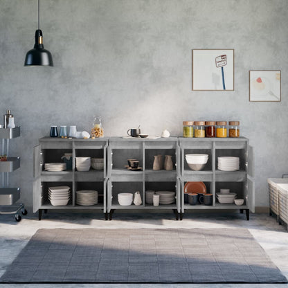 Credenze 3pz Grigio Cemento 60x35x70 cm in Legno Multistrato - homemem39