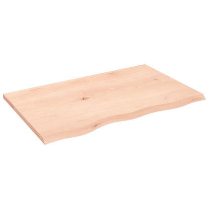Piano per Tavolo 80x50x2 cm in Rovere Massello Non Trattato | homemem39