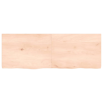 Piano per Tavolo 140x50x(2-4)cm in Rovere Massello Non Trattato