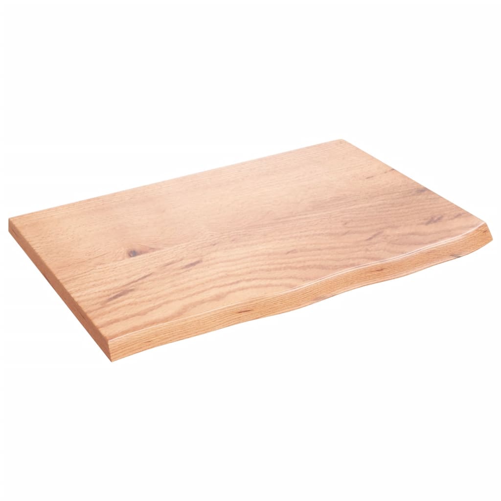 Piano Tavolo Marrone Chiaro 60x40x2cm Rovere Massello Trattato