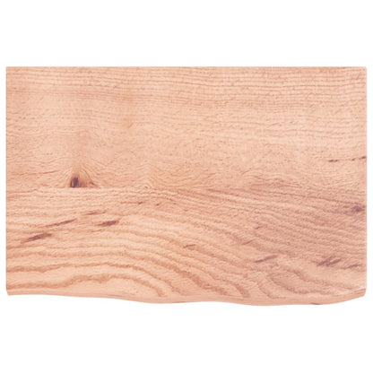 Piano Tavolo Marrone Chiaro 60x40x2cm Rovere Massello Trattato | homemem39