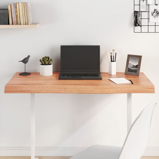 Brown Table Top 100x50x(2-6) cm Treated Solid Oak