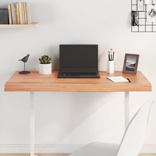 Brown Table Top 100x60x(2-6) cm Treated Solid Oak