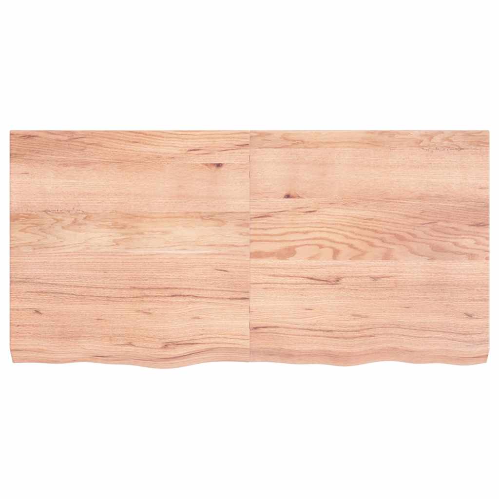 Piano Tavolo Marrone 120x60x(2-6) cm Massello Rovere Trattato