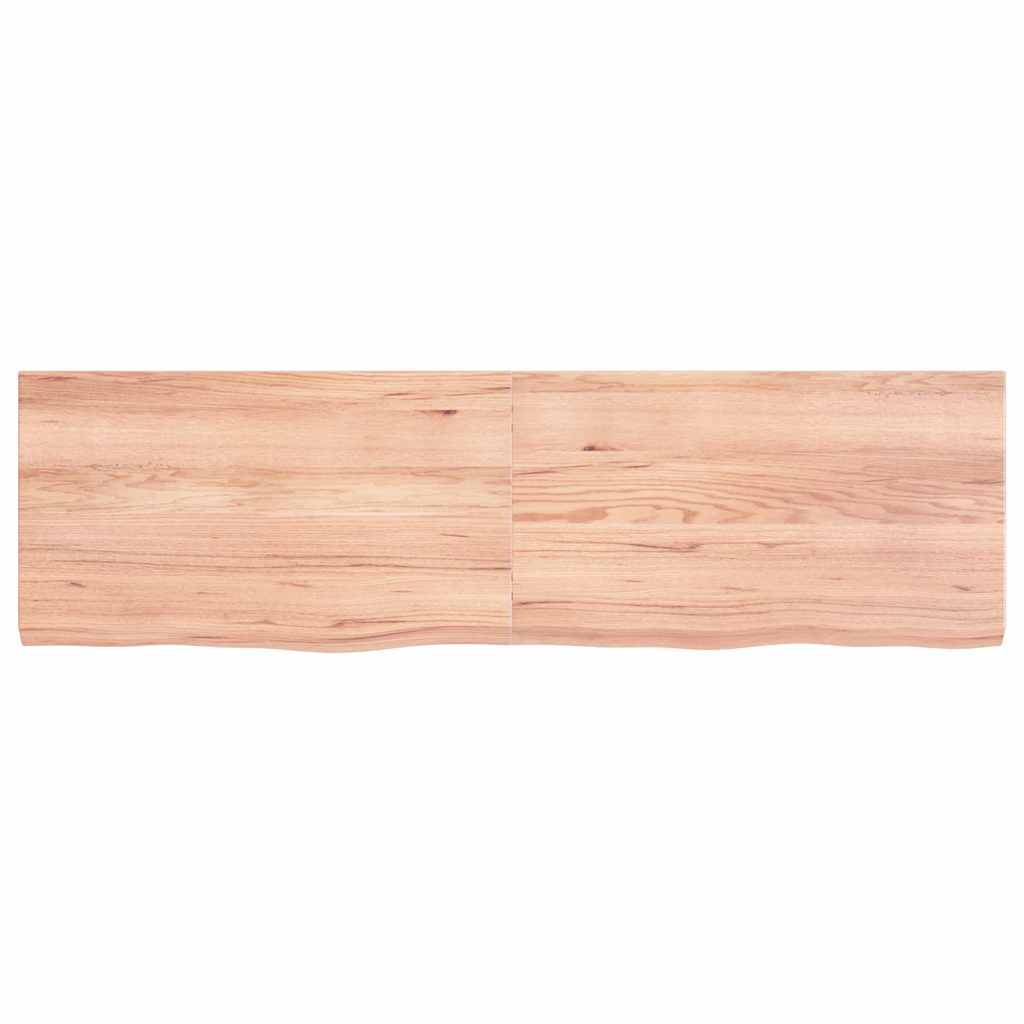 Piano Tavolo Marrone 140x40x(2-4) cm Massello Rovere Trattato