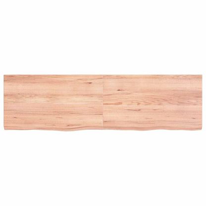 Piano Tavolo Marrone 140x40x(2-4) cm Massello Rovere Trattato