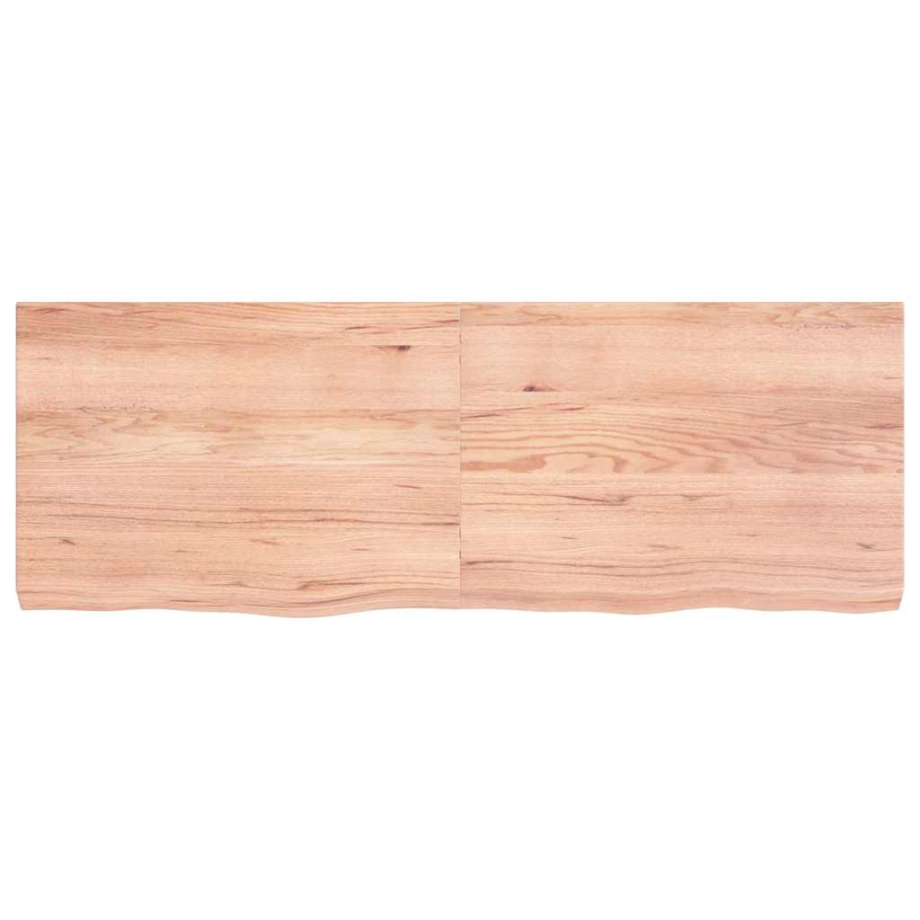 Piano Tavolo Marrone 140x50x(2-6) cm Massello Rovere Trattato