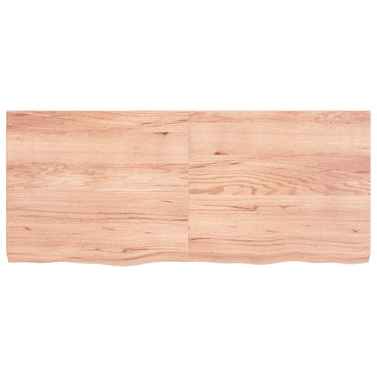 Piano Tavolo Marrone 140x60x(2-6) cm Rovere Massello Trattato
