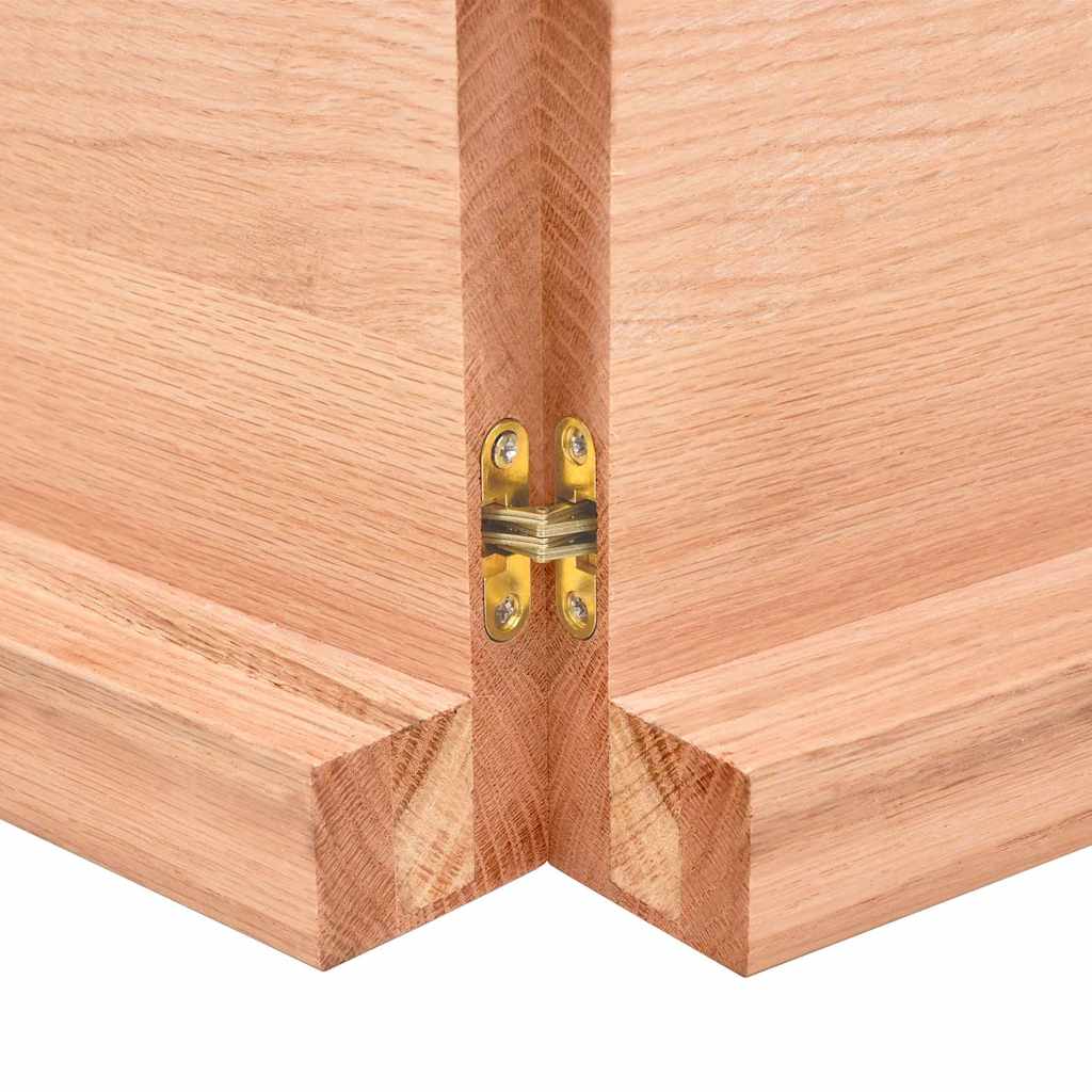 Piano Tavolo Marrone 140x60x(2-6) cm Rovere Massello Trattato