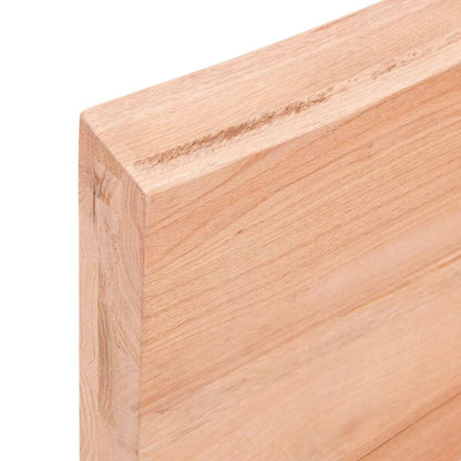 Piano Tavolo Marrone 140x60x(2-6) cm Rovere Massello Trattato