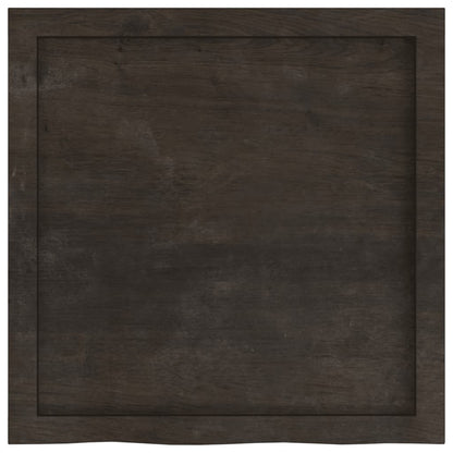 Piano Tavolo Marrone 60x60x(2-4) cm Rovere Massello Trattato - homemem39