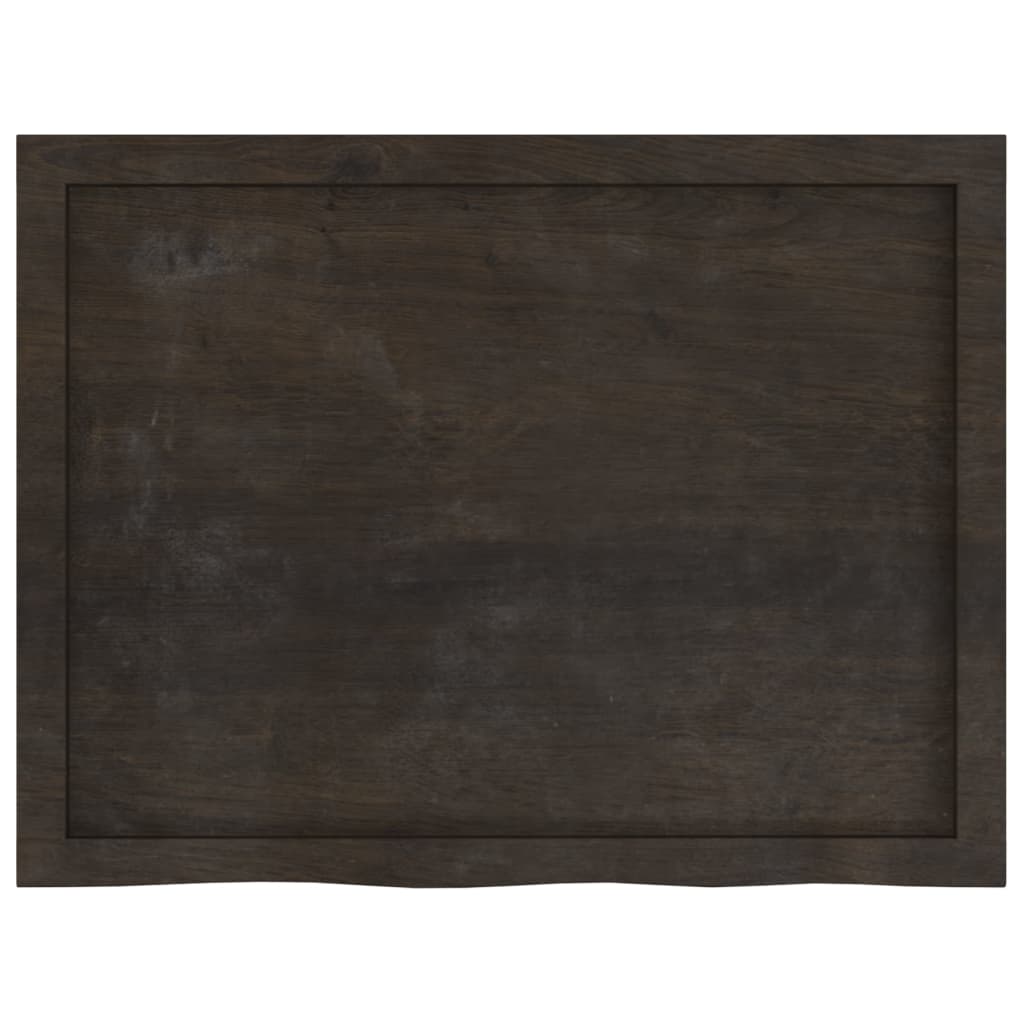 Piano Tavolo Marrone 80x60x(2-4) cm Rovere Massello Trattato - homemem39