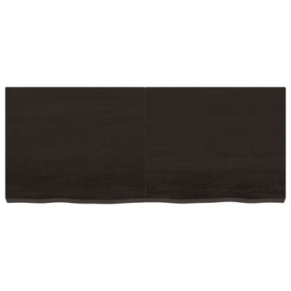 Piano Tavolo Marrone 120x50x(2-6) cm Rovere Massello Trattato - homemem39