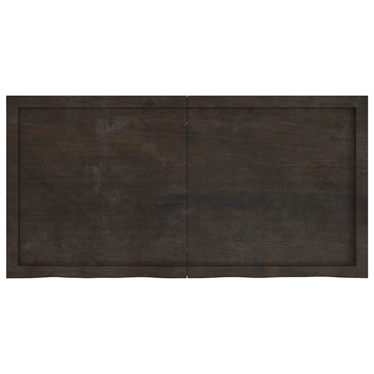Piano Tavolo Marrone 120x60x(2-6) cm Rovere Massello Trattato | homemem39