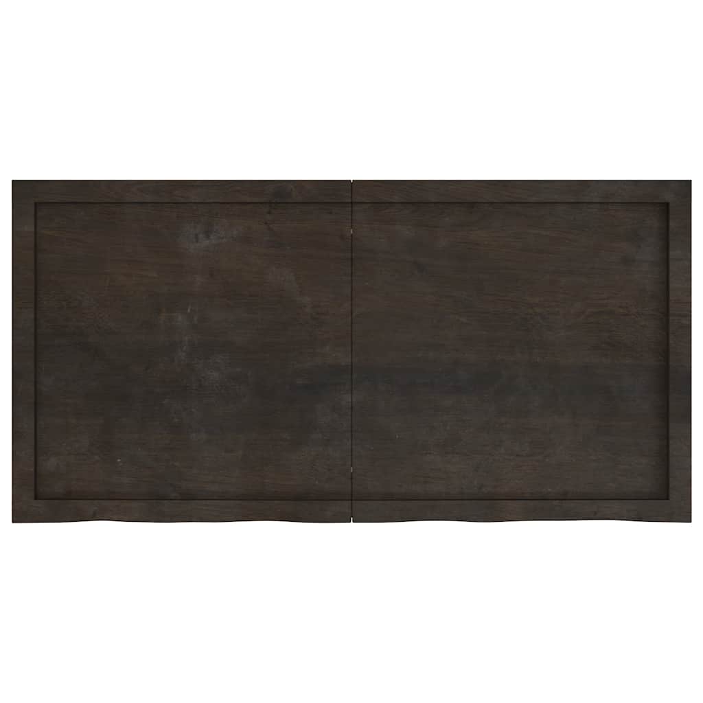 Piano Tavolo Marrone 120x60x(2-6) cm Rovere Massello Trattato
