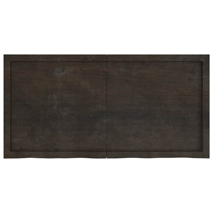 Piano Tavolo Marrone 120x60x(2-6) cm Rovere Massello Trattato