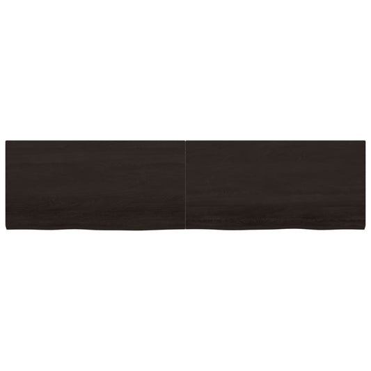 Piano Tavolo Marrone 200x50x(2-4) cm Rovere Massello Trattato - homemem39