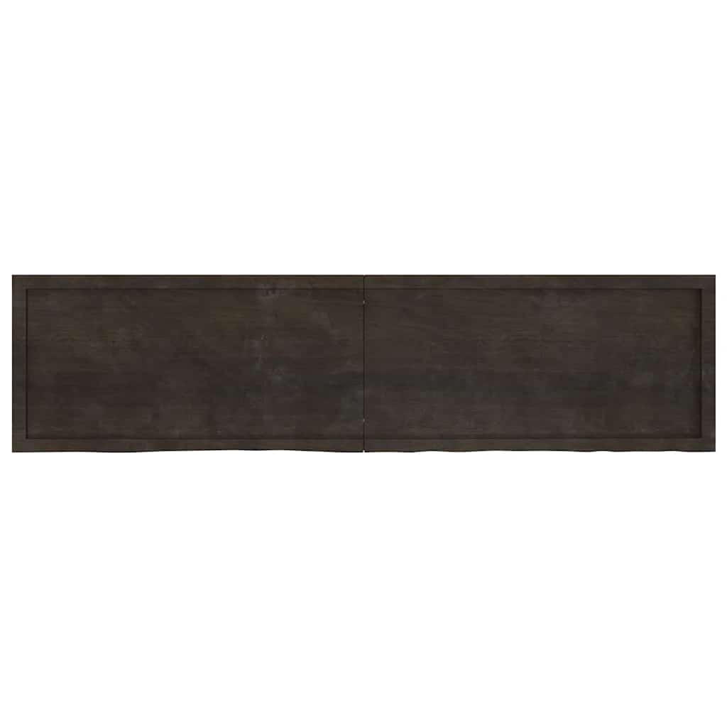 Piano Tavolo Marrone 200x50x(2-6) cm Rovere Massello Trattato