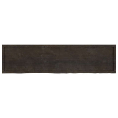 Piano Tavolo Marrone 200x50x(2-6) cm Rovere Massello Trattato