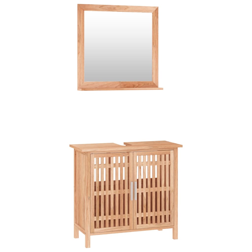 Set Mobili da Bagno 2pz in Legno Massello di Noce | homemem39