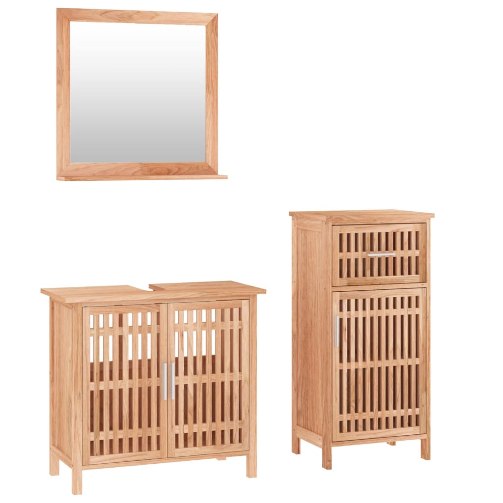 Set Mobili da Bagno 3pz in Legno Massello di Noce | homemem39