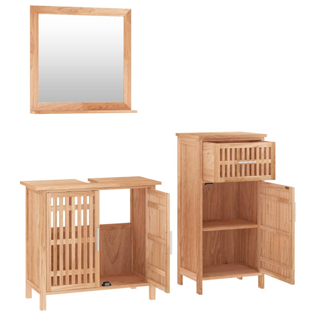Set Mobili da Bagno 3pz in Legno Massello di Noce | homemem39