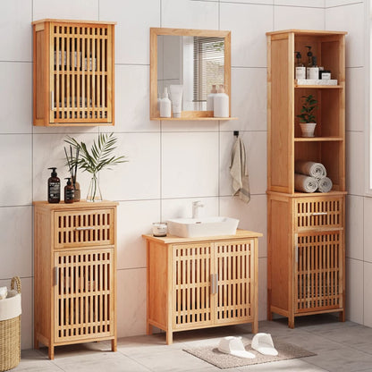Set Mobili da Bagno 5pz in Legno Massello di Noce | homemem39