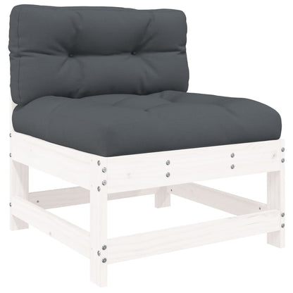 Set Divani da Giardino 7pz con Cuscini in Legno Massello Bianco | homemem39