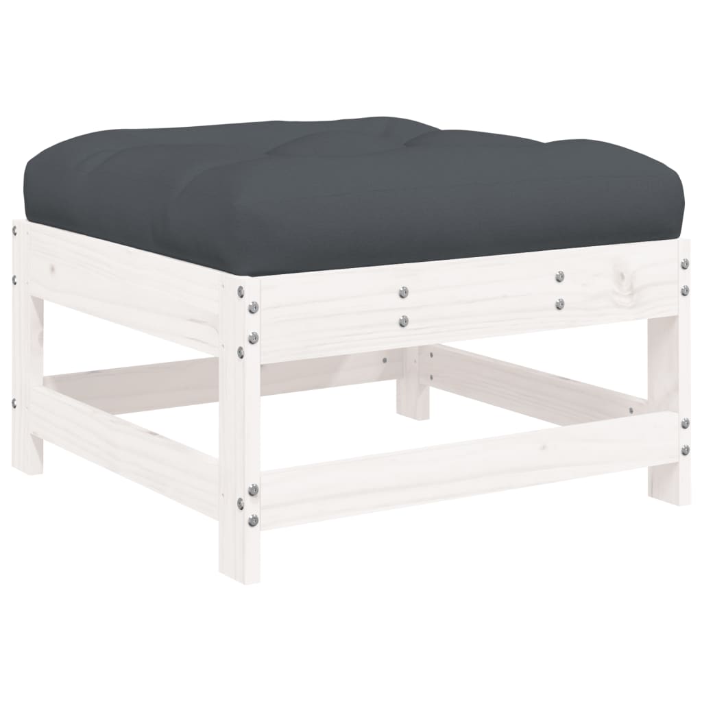 Set Divani da Giardino 8pz con Cuscini in Legno Massello Bianco | homemem39
