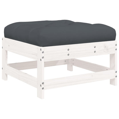 Set Divani da Giardino 8pz con Cuscini in Legno Massello Bianco | homemem39