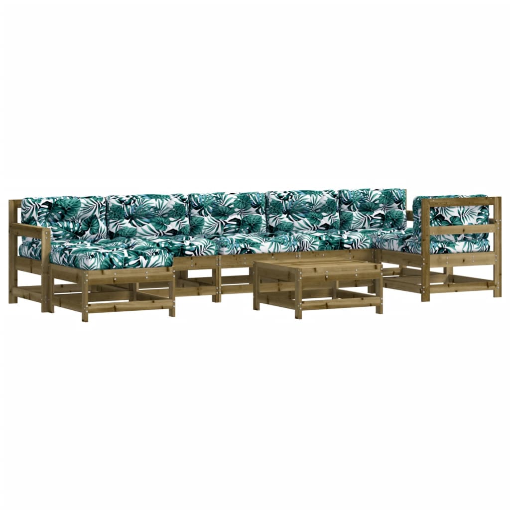 Set Divani da Giardino 8pz con Cuscini Legno Impregnato di Pino - homemem39