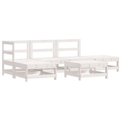Set Divani da Giardino 6pz con Cuscini in Legno Massello Bianco | homemem39