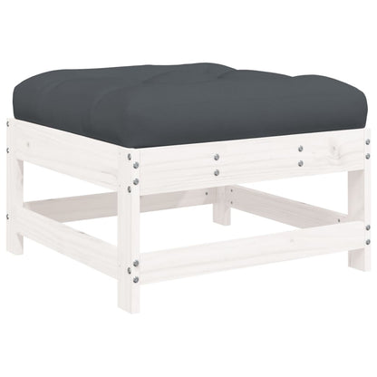 Set Divani da Giardino 6pz con Cuscini in Legno Massello Bianco | homemem39