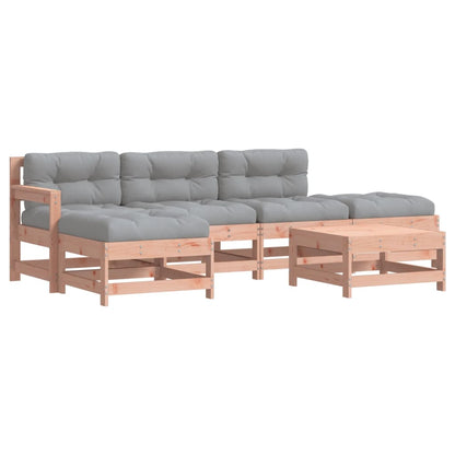 Set Divani Giardino 6 pz con Cuscini Legno Massello di Douglas