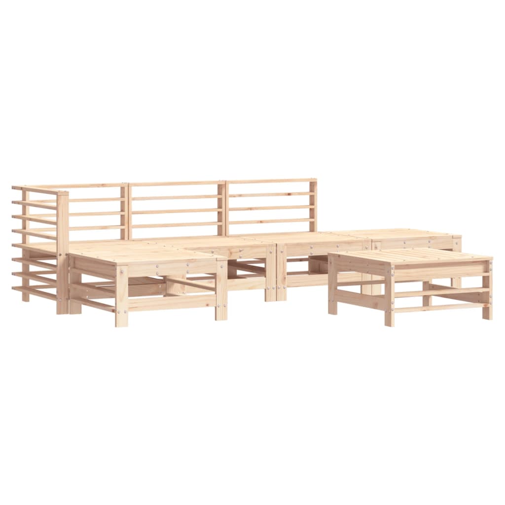 Set Divani da Giardino 6 pz con Cuscini in Legno Massello - homemem39