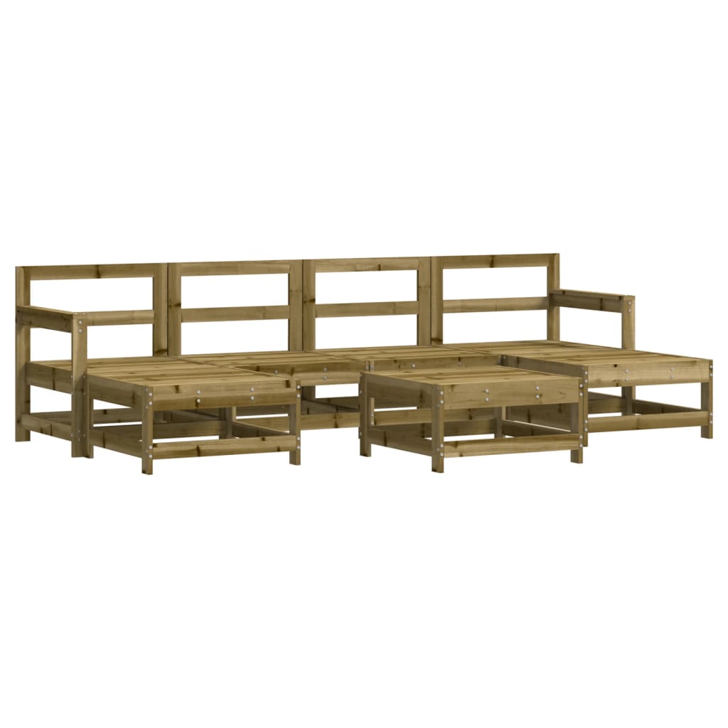 Set Divani da Giardino 7pz con Cuscini Legno Impregnato di Pino - homemem39