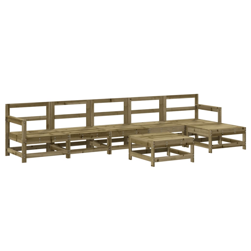 Set Divani da Giardino 7pz con Cuscini Legno Impregnato di Pino - homemem39