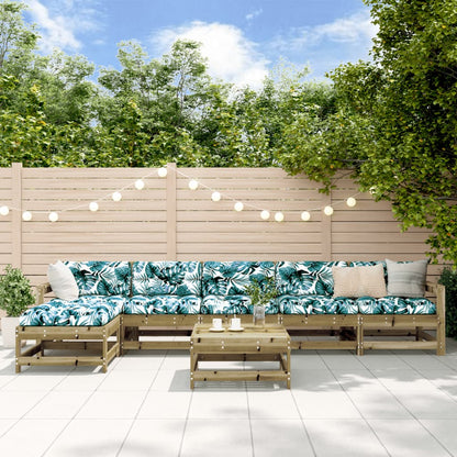 Set Divani da Giardino 7pz con Cuscini Legno Impregnato di Pino | homemem39