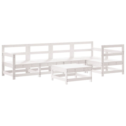 Set Divani da Giardino 6pz con Cuscini in Legno Massello Bianco | homemem39