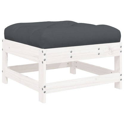 Set Divani da Giardino 6pz con Cuscini in Legno Massello Bianco | homemem39