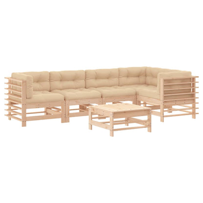 Set Divani da Giardino 6 pz con Cuscini in Legno Massello - homemem39