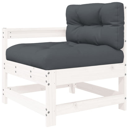 Set Divani da Giardino 4pz con Cuscini in Legno Massello Bianco | homemem39