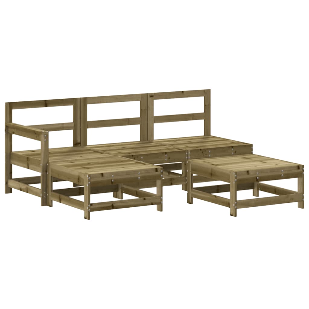Set Divani da Giardino 5pz con Cuscini Legno Impregnato di Pino - homemem39