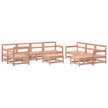 Set Divani Giardino 10pz con Cuscini Legno Massello di Douglas
