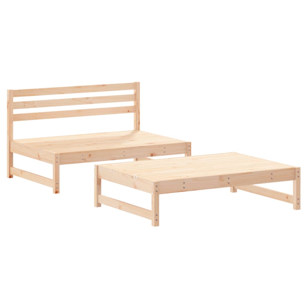 Set Divani da Giardino 2 pz con Cuscini in Legno Massello | homemem39