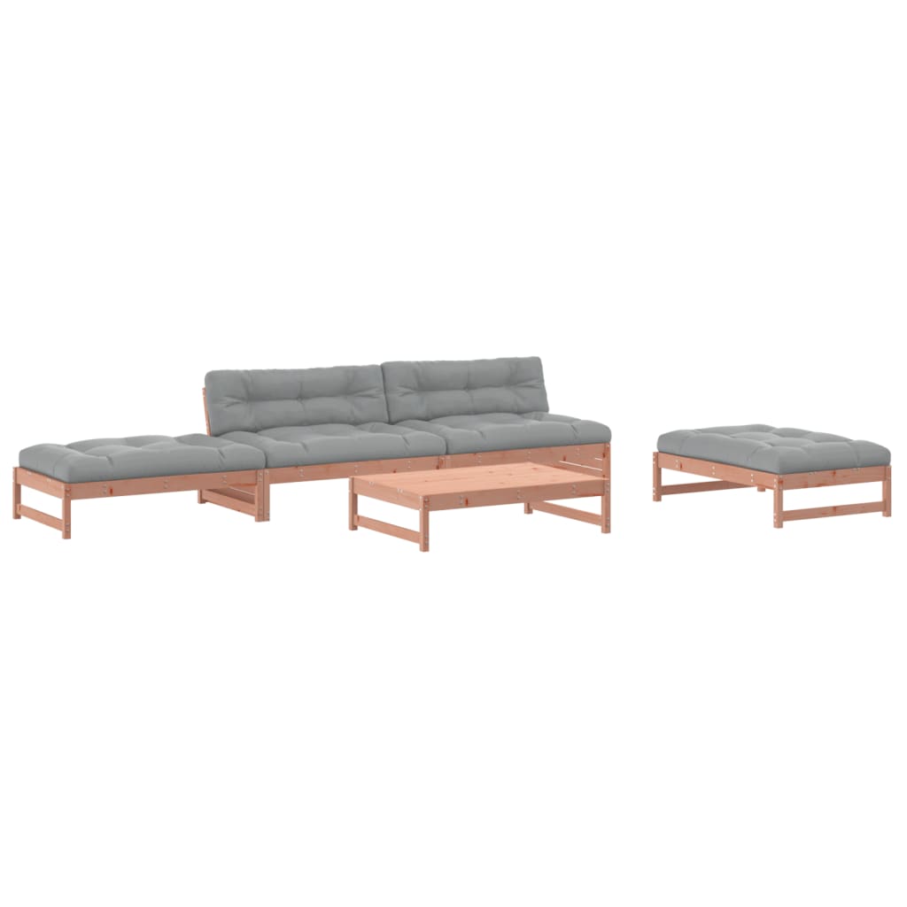 Set Divani Giardino 5 pz con Cuscini Legno Massello di Douglas - homemem39