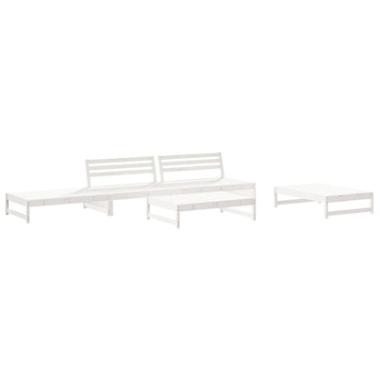 Set Divani da Giardino 6pz con Cuscini in Legno Massello Bianco - homemem39