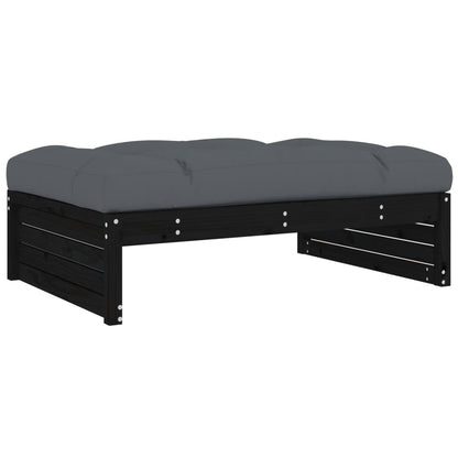 Set Divani da Giardino 2 pz con Cuscini in Legno Massello Nero - homemem39