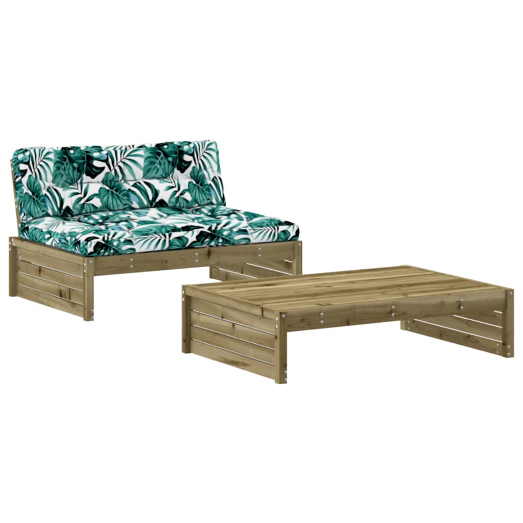 Set Divani da Giardino 2pz con Cuscini Legno Impregnato di Pino - homemem39