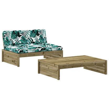 Set Divani da Giardino 2pz con Cuscini Legno Impregnato di Pino - homemem39